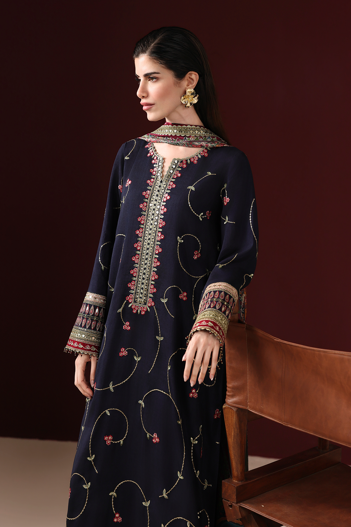 Jazmin EMBROIDERED RAW SILK UR-7087 Mirelle Luxury Formals '26 Pret stitched Pakistani designer outfit look 9