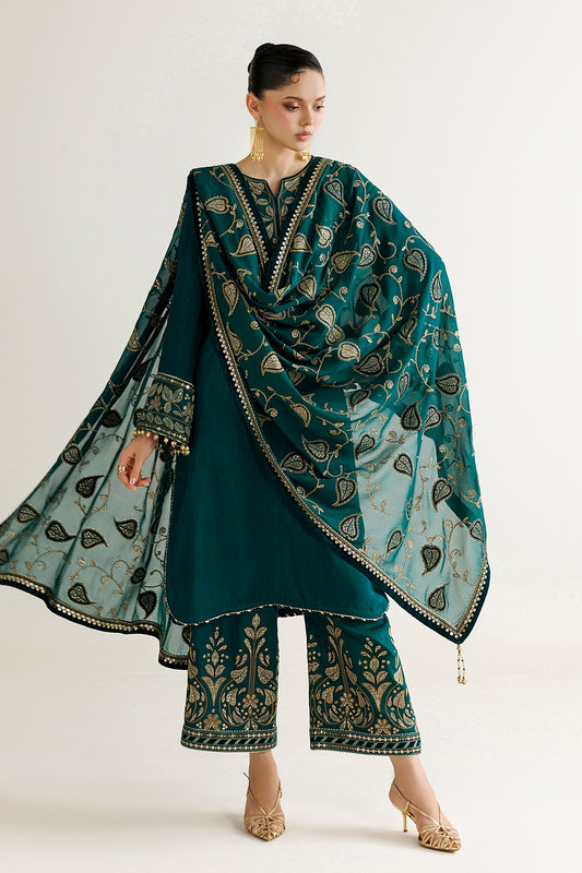 Jazmin EMBROIDERED RAW SILK UR-7092 Mirelle Luxury Formals '26 Pret stitched Pakistani designer outfit look 1
