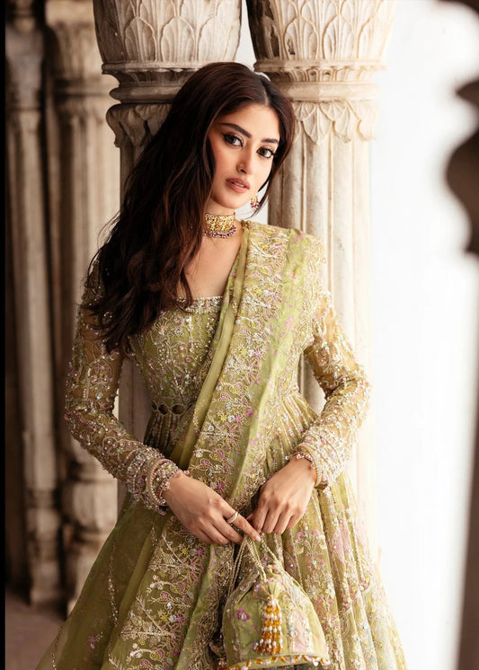 Kanwal Malik Maahi '26 Nayab Olive Green festive outfit