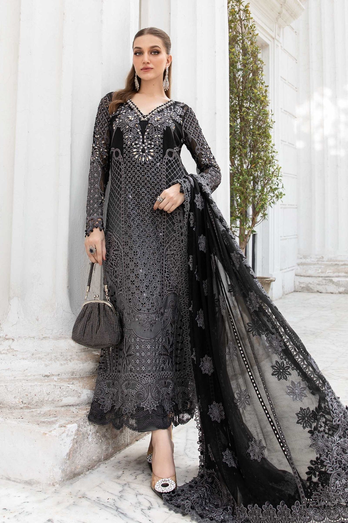 white christmas dresses 1930s Gold Embroidered Black Chiffon Dress – Annie's Ibiza Online main image 0