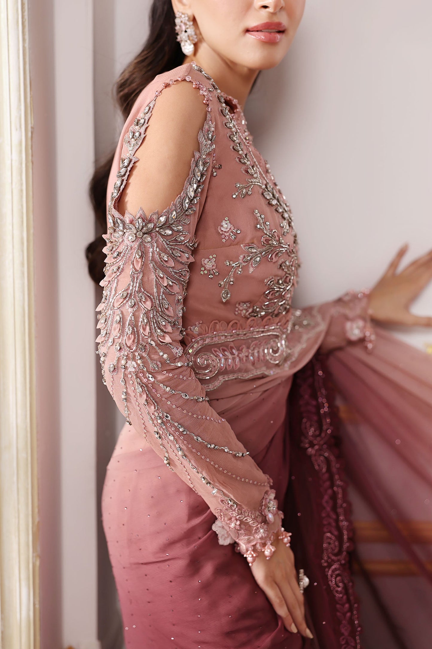 MARIA B Embroidered Chiffon Saree | BD-3001