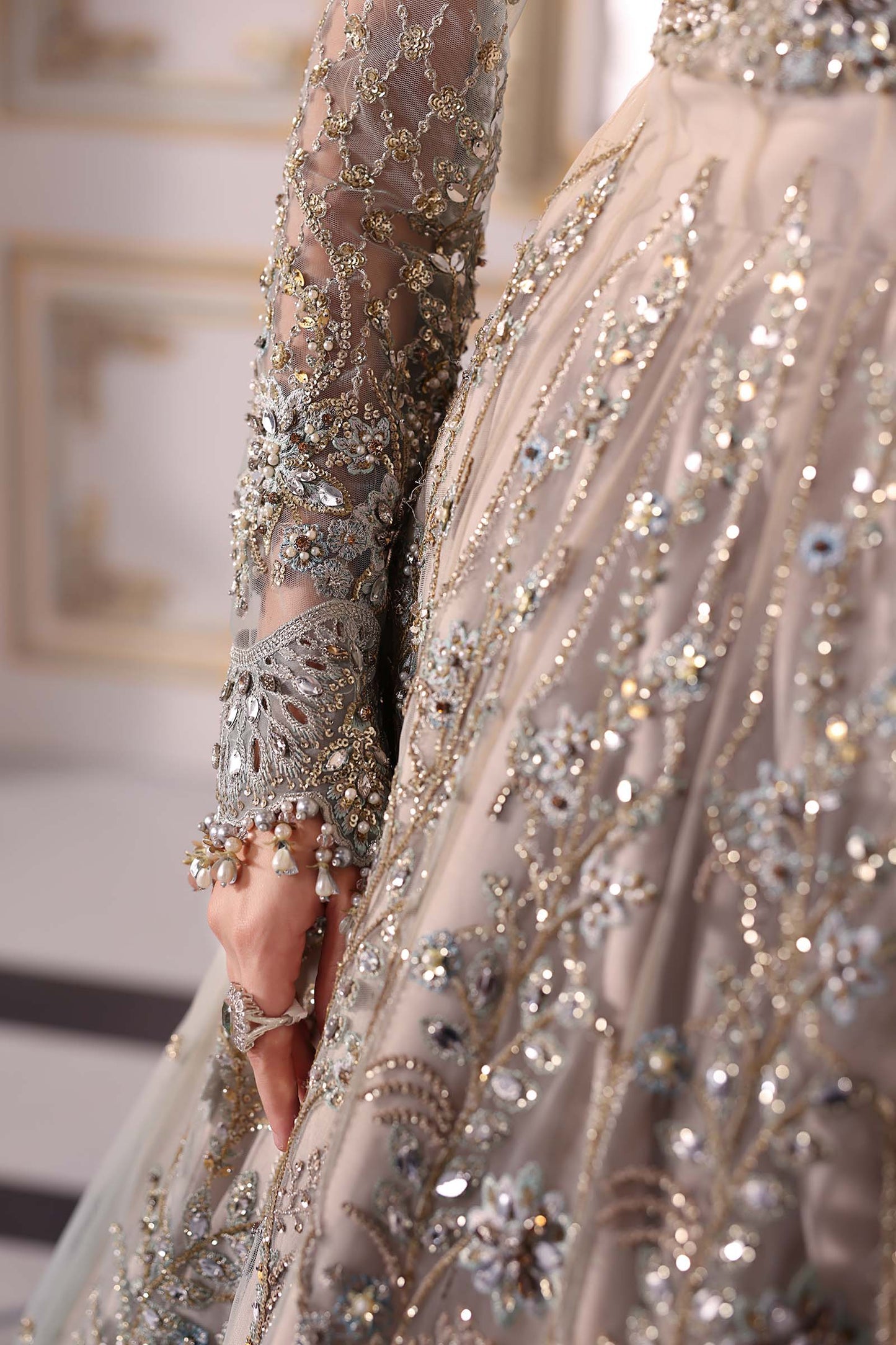 MARIA B Embroidered Embroidered Net Suit | BD-3002