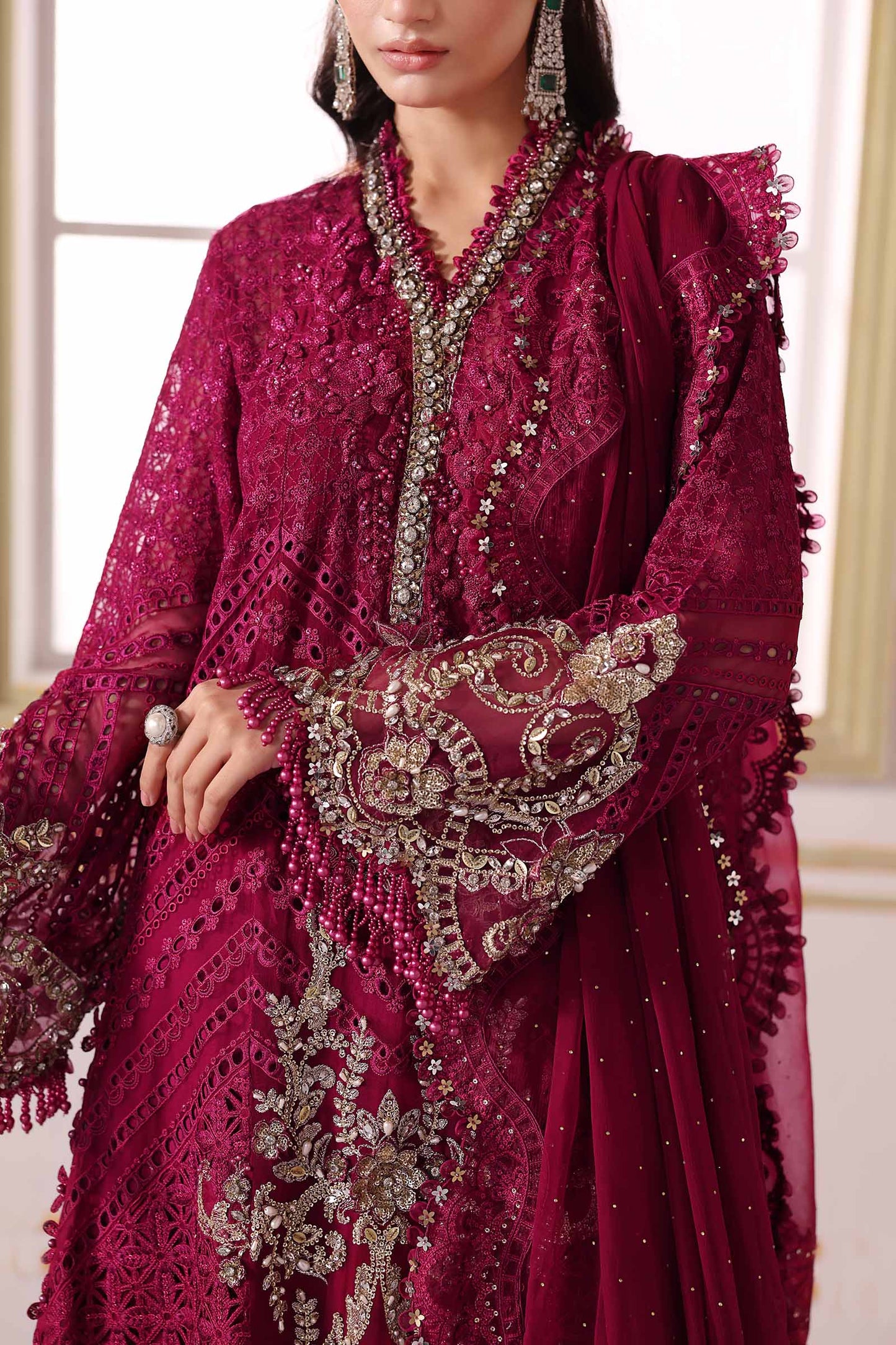 MARIA B Embroidered Embroidered Chiffon Suit | BD-3003