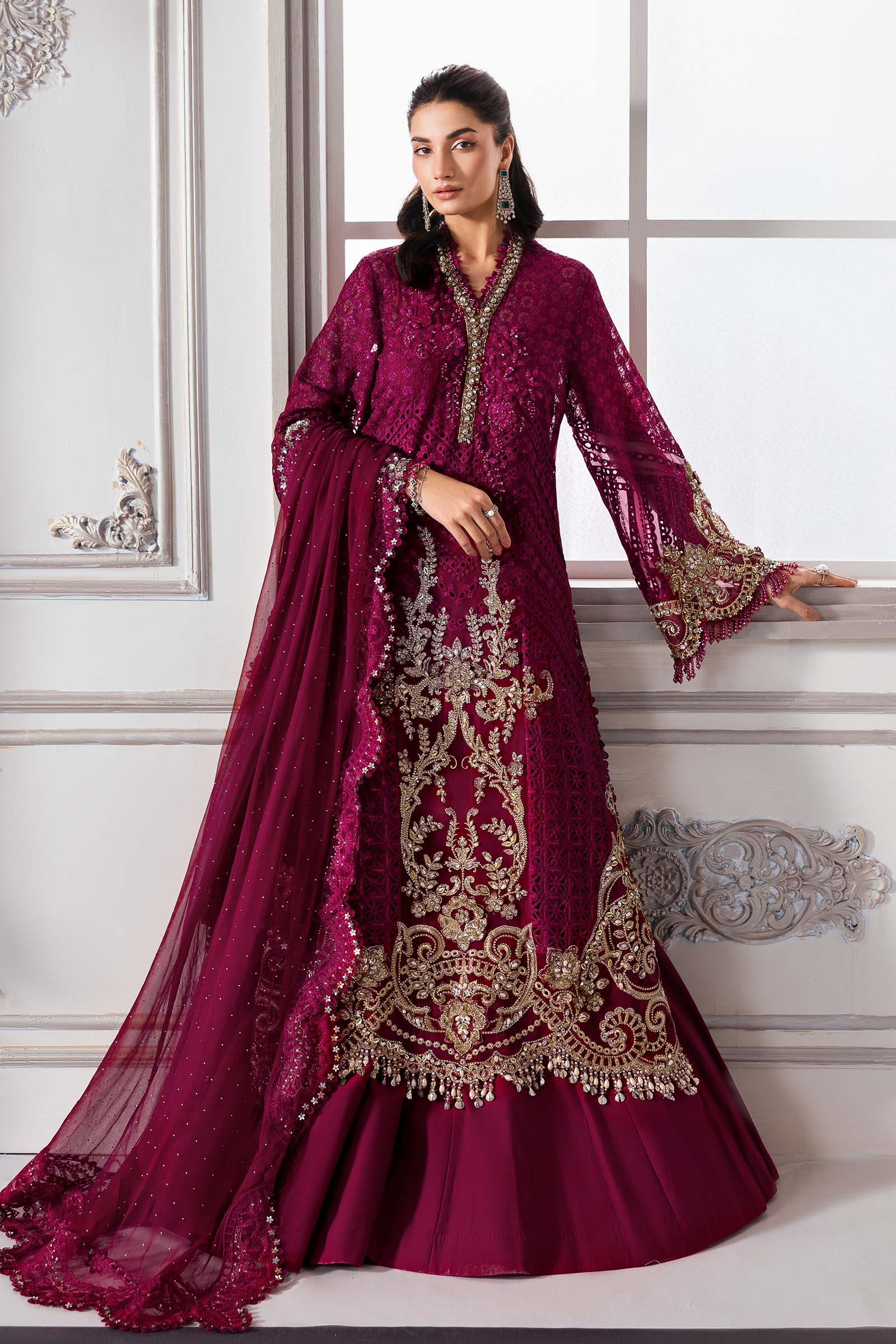 MARIA B Embroidered Embroidered Chiffon Suit | BD-3003 MARIA B Embroidered Embroidered Chiffon Suit | BD-3003