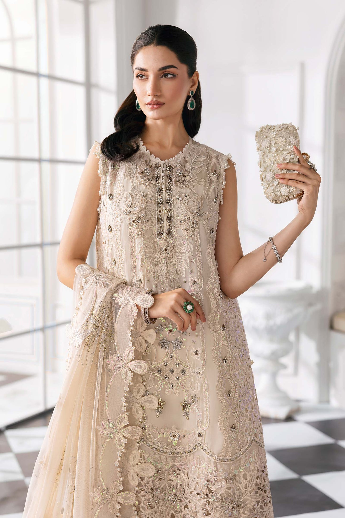 MARIA B Embroidered Chiffon Suit | BD-3007