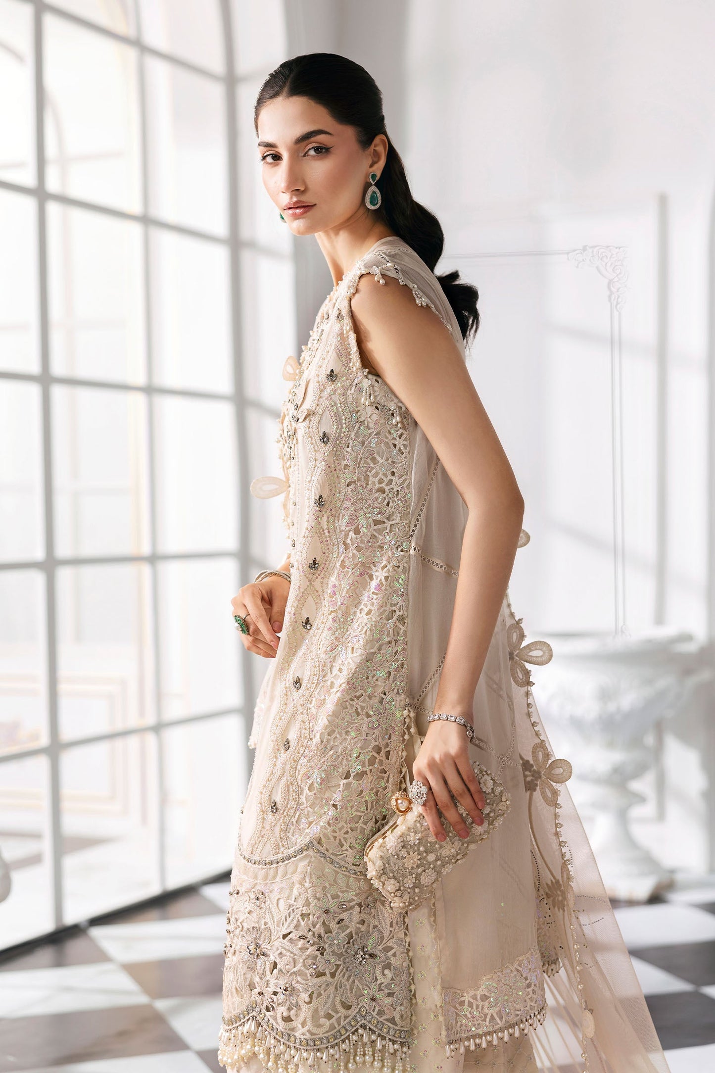 MARIA B Embroidered Chiffon Suit | BD-3007