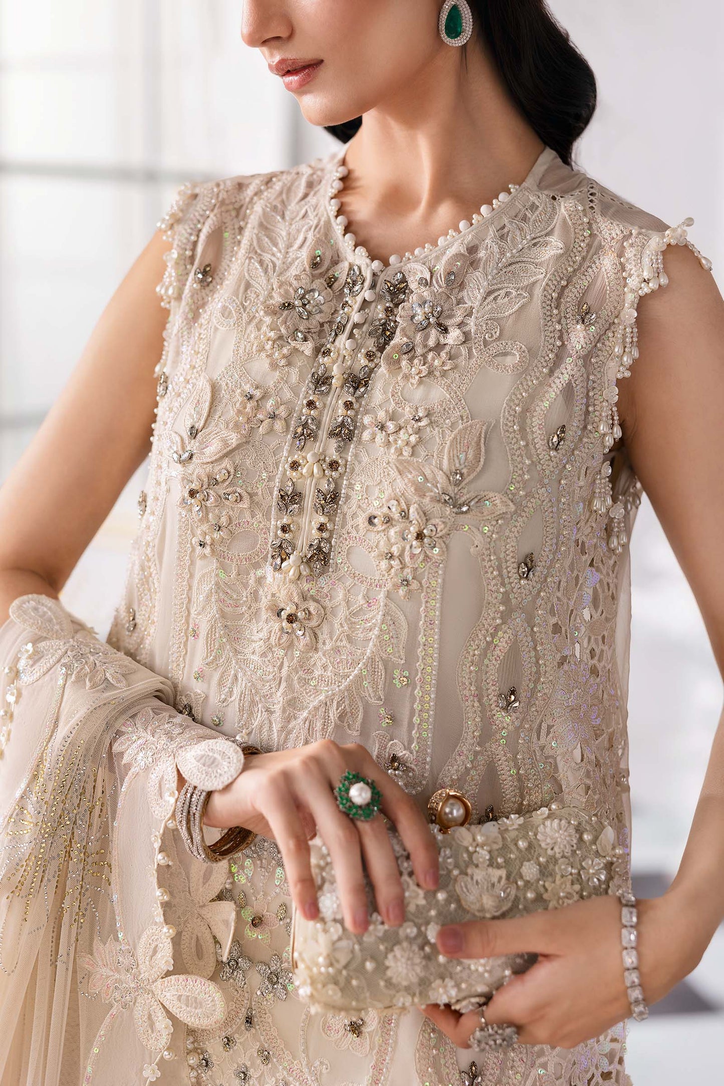 MARIA B Embroidered Chiffon Suit | BD-3007