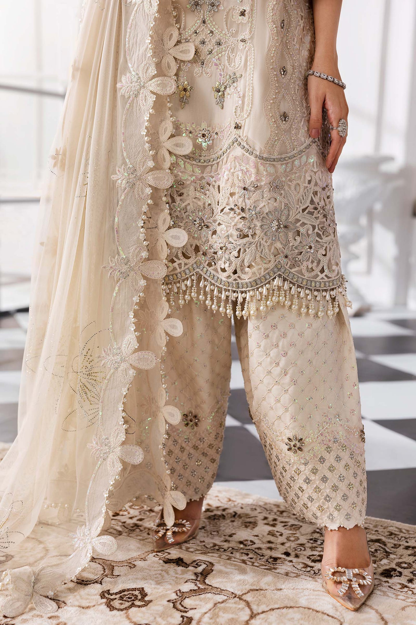 MARIA B Embroidered Chiffon Suit | BD-3007