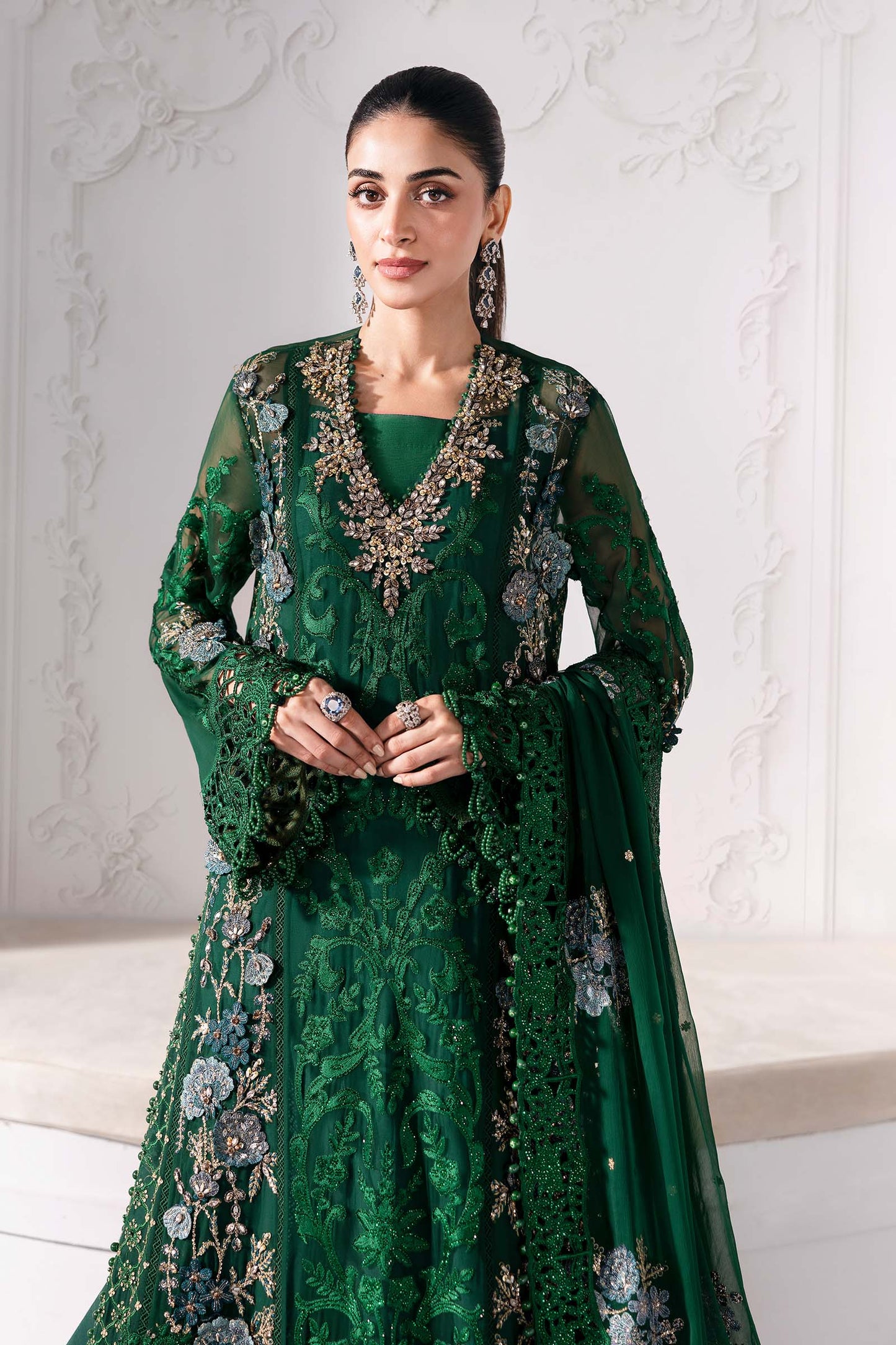 MARIA B Embroidered Chiffon Suit | BD-3008