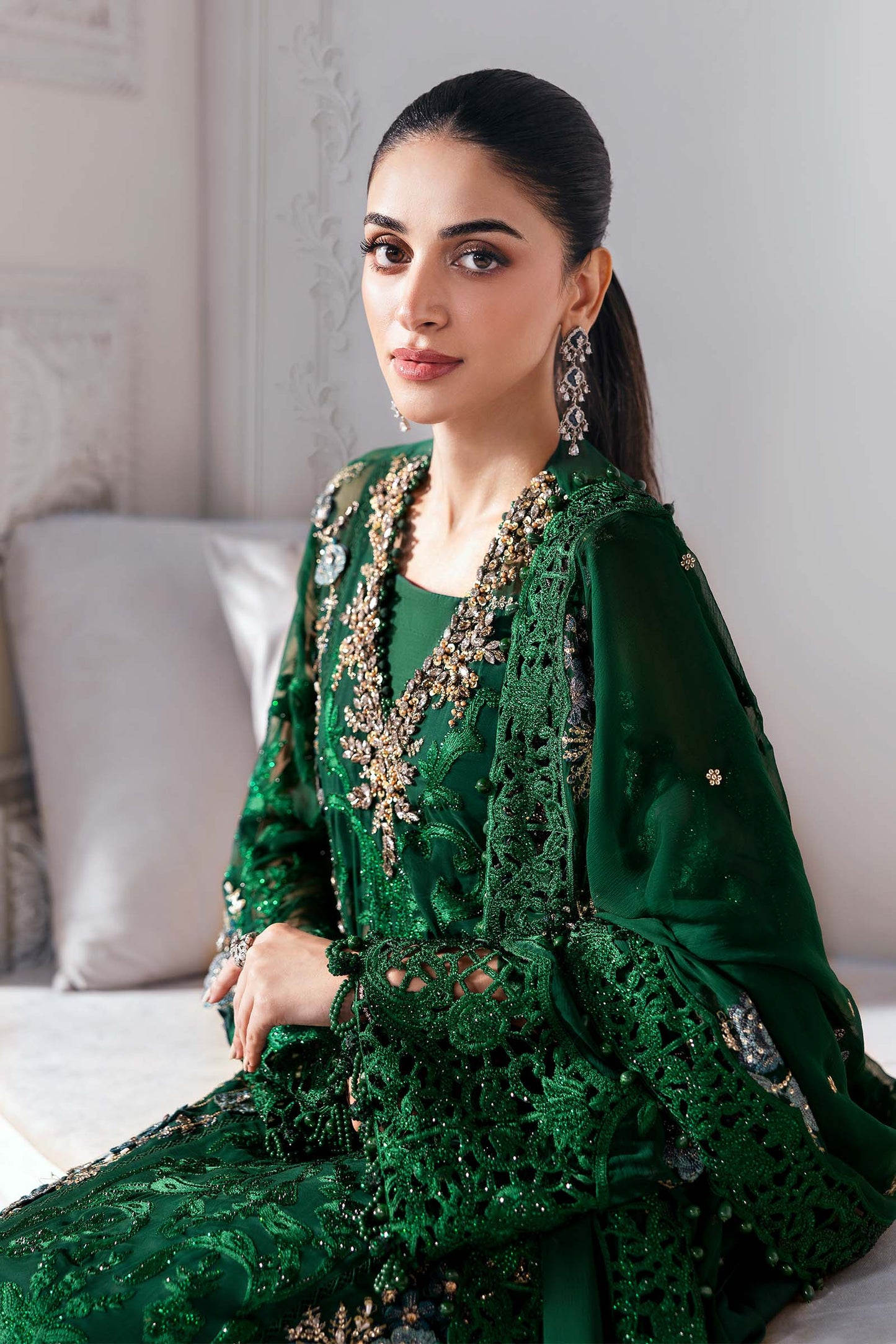 MARIA B Embroidered Chiffon Suit | BD-3008