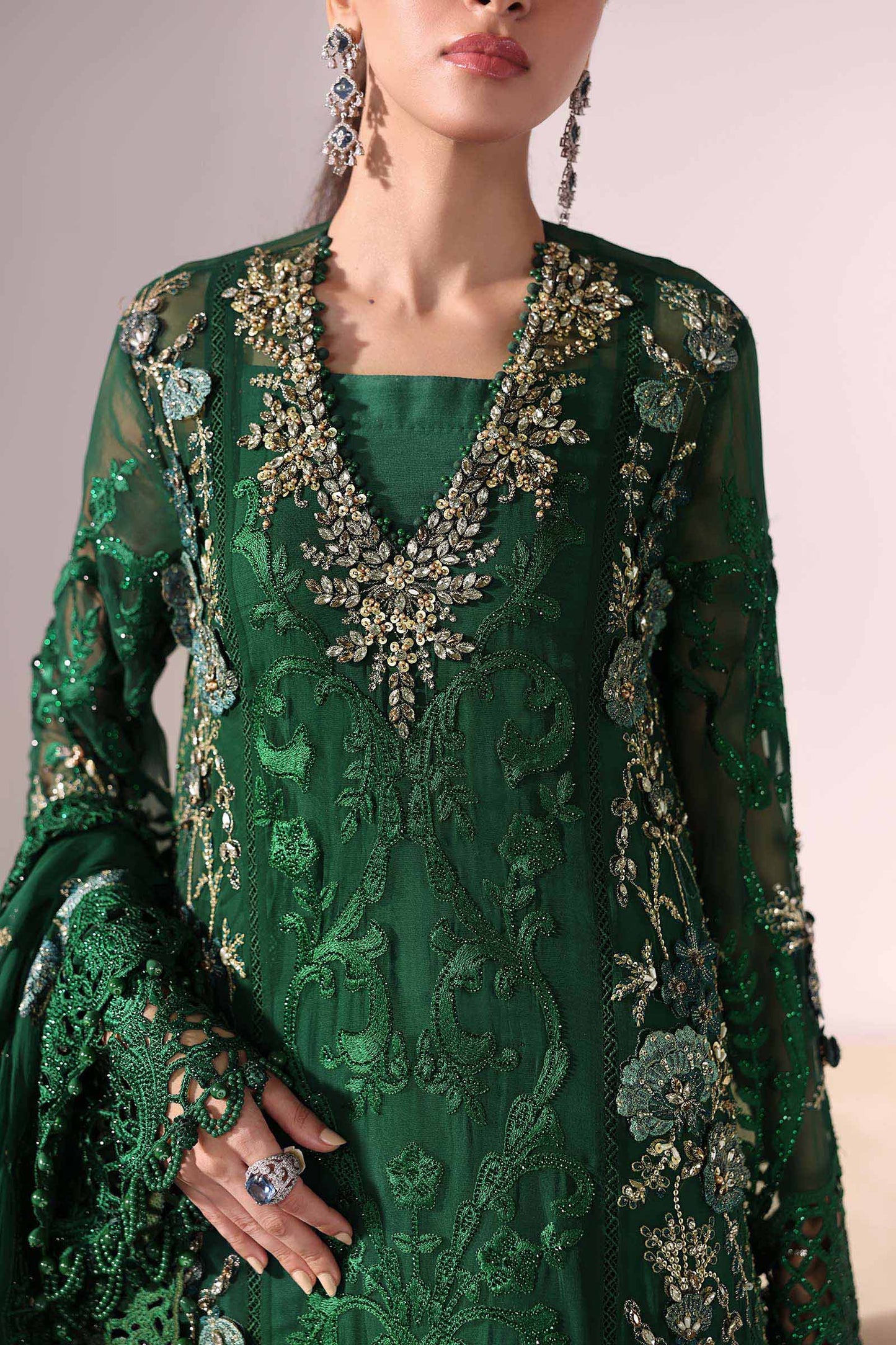 MARIA B Embroidered Chiffon Suit | BD-3008
