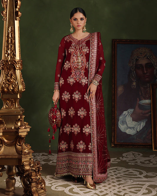 Roheenaz Imperial Grace Royale Eternel Chiffon Edit stitched Pakistani designer outfit look 1