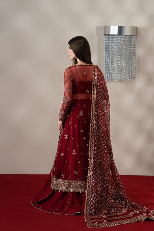 Afrozeh Florentine – deep maroon sharara formal, designer view 2