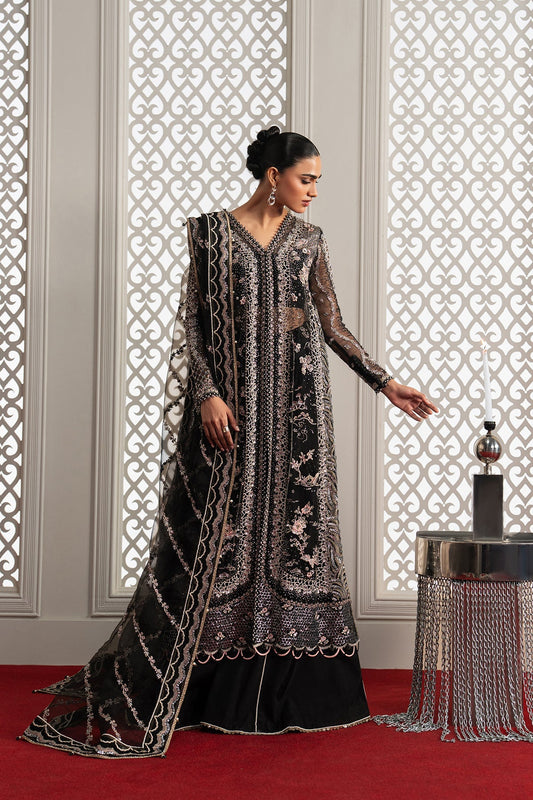 Afrozeh Magnifique – black sharara formal, designer view 1