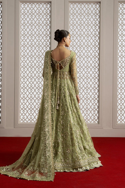 Afrozeh Theodora – sage green lehenga formal, designer view 2