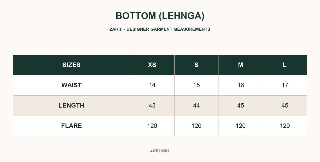 Zarif gajra - BOTTOM (LEHNGA)