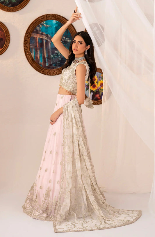 Zarif Pearl Embroidered Net Lehenga Choli — outfit view 2