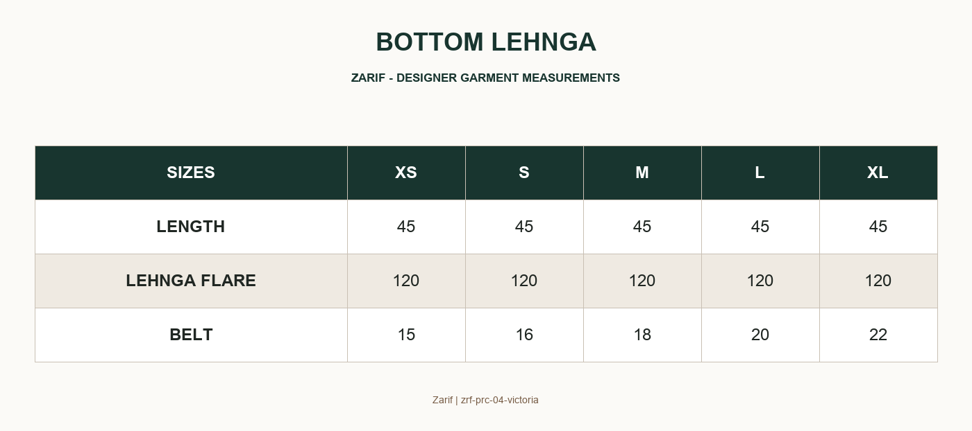 Zarif zrf-prc-04-victoria - BOTTOM LEHNGA