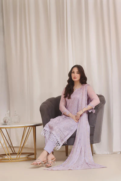 3 PIECE - LUXURY EMBROIDERED CHIFFON SUIT