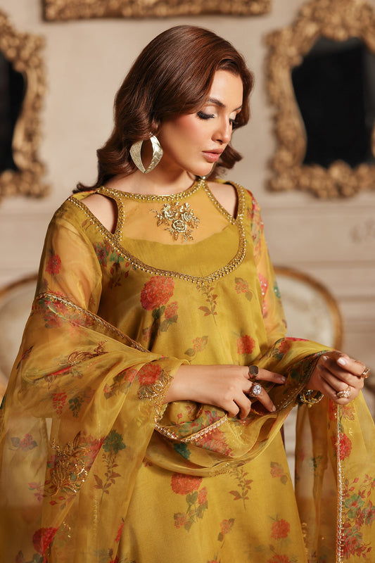 3-PC Embroidered Organza Shirt with Embroidered Dupatta and Trouser CMA-4-072