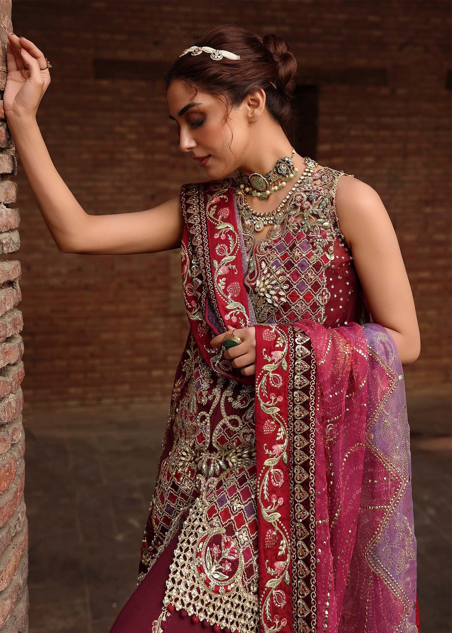 Crimson NAZO Jhilmil Wedding Unstitched '26 Pakistani designer outfit look 6
