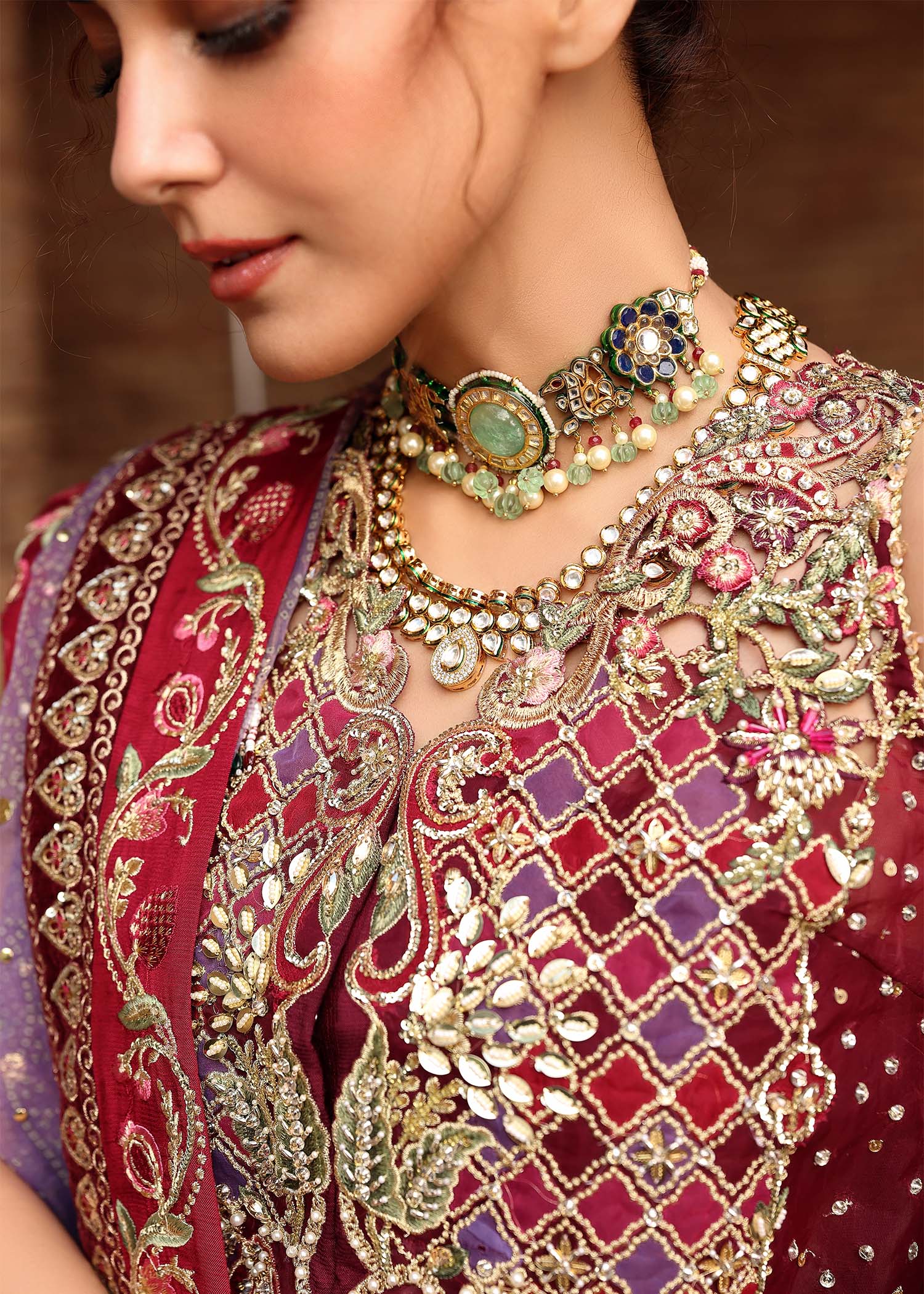 Crimson NAZO Jhilmil Wedding Unstitched '26 Pakistani designer outfit look 8