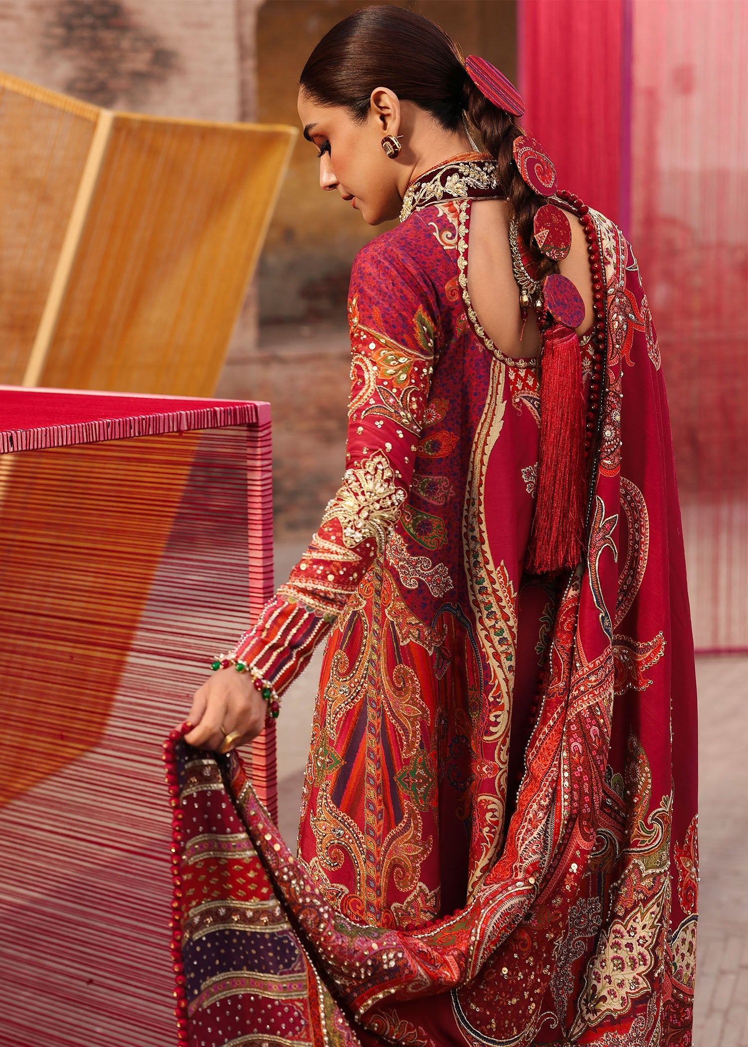 Crimson DAMINI Jhilmil Wedding stitched '26 stitched Pakistani designer outfit look 9