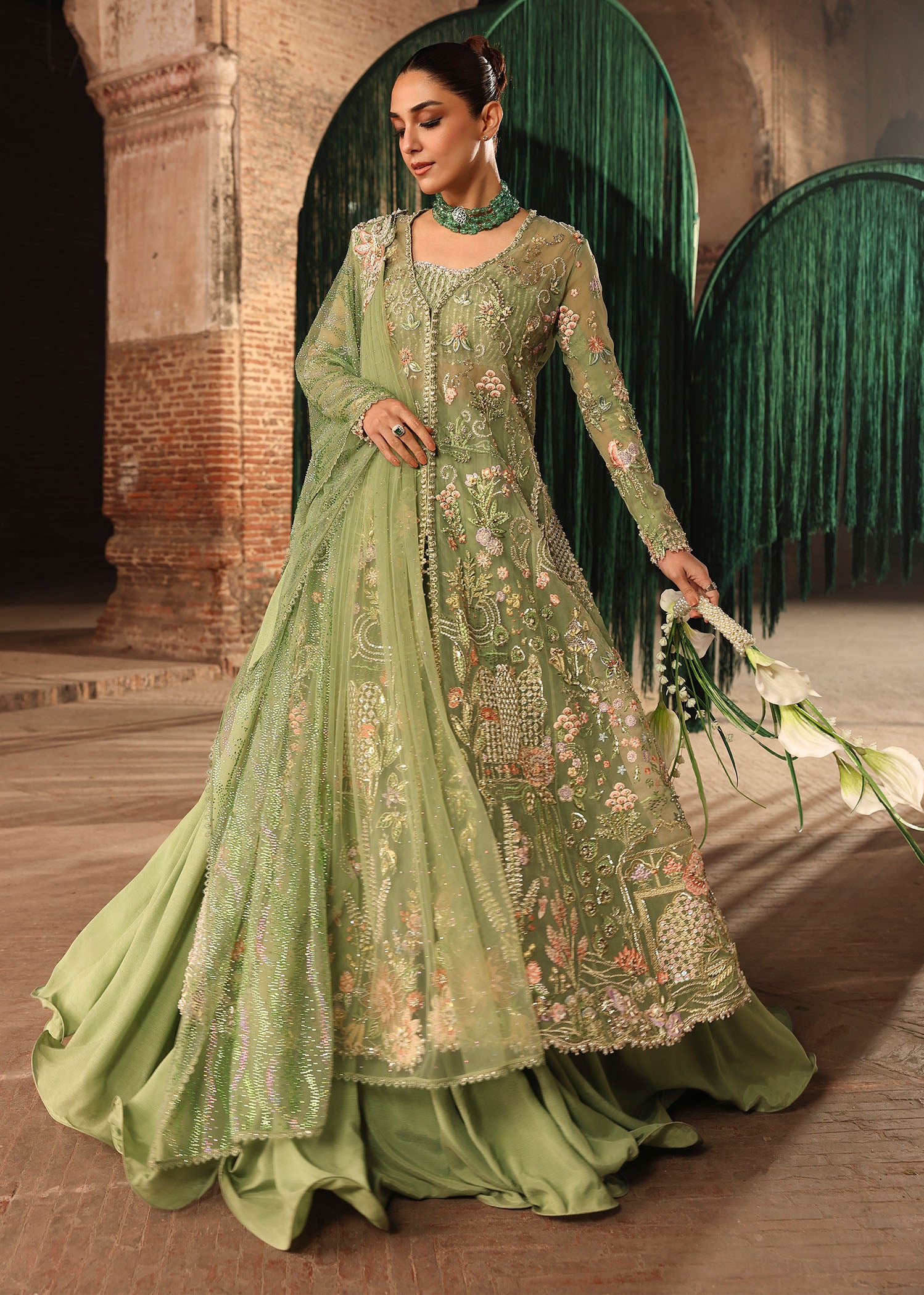 Crimson MATWALI Jhilmil Wedding stitched '26 stitched Pakistani designer outfit look 6
