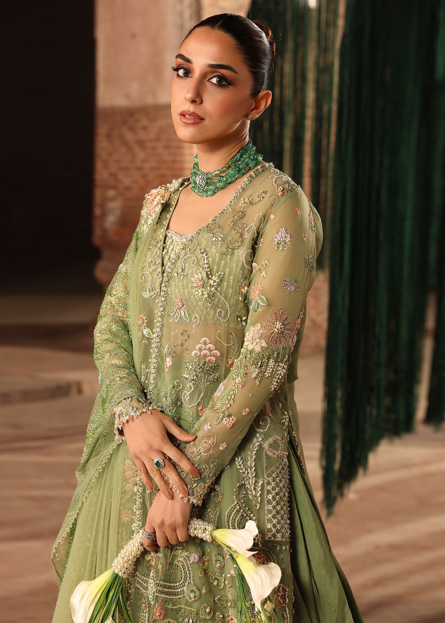 Crimson MATWALI Jhilmil Wedding stitched '26 stitched Pakistani designer outfit look 3