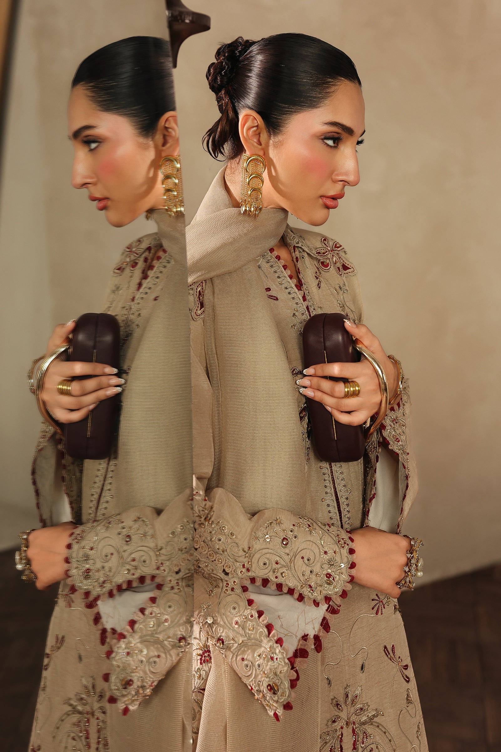 Qalamkar QLP-01 - Veena Luxury Pret '26 Pakistani designer outfit look 5