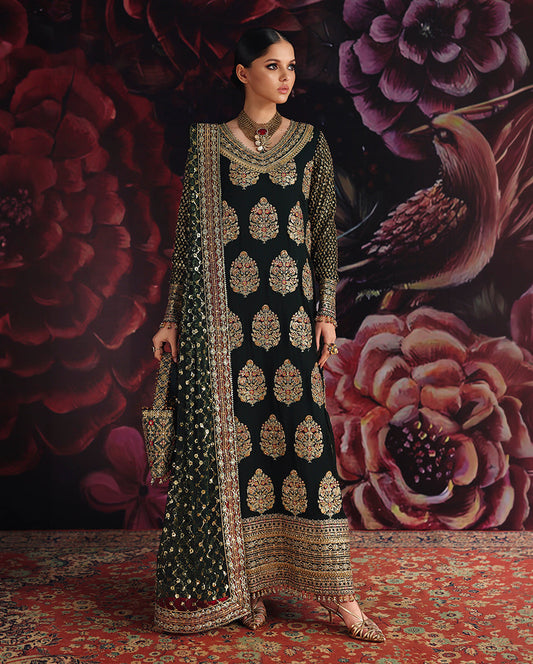 Roheenaz Crown Jewel Royale Eternel Chiffon Edit stitched Pakistani designer outfit look 1