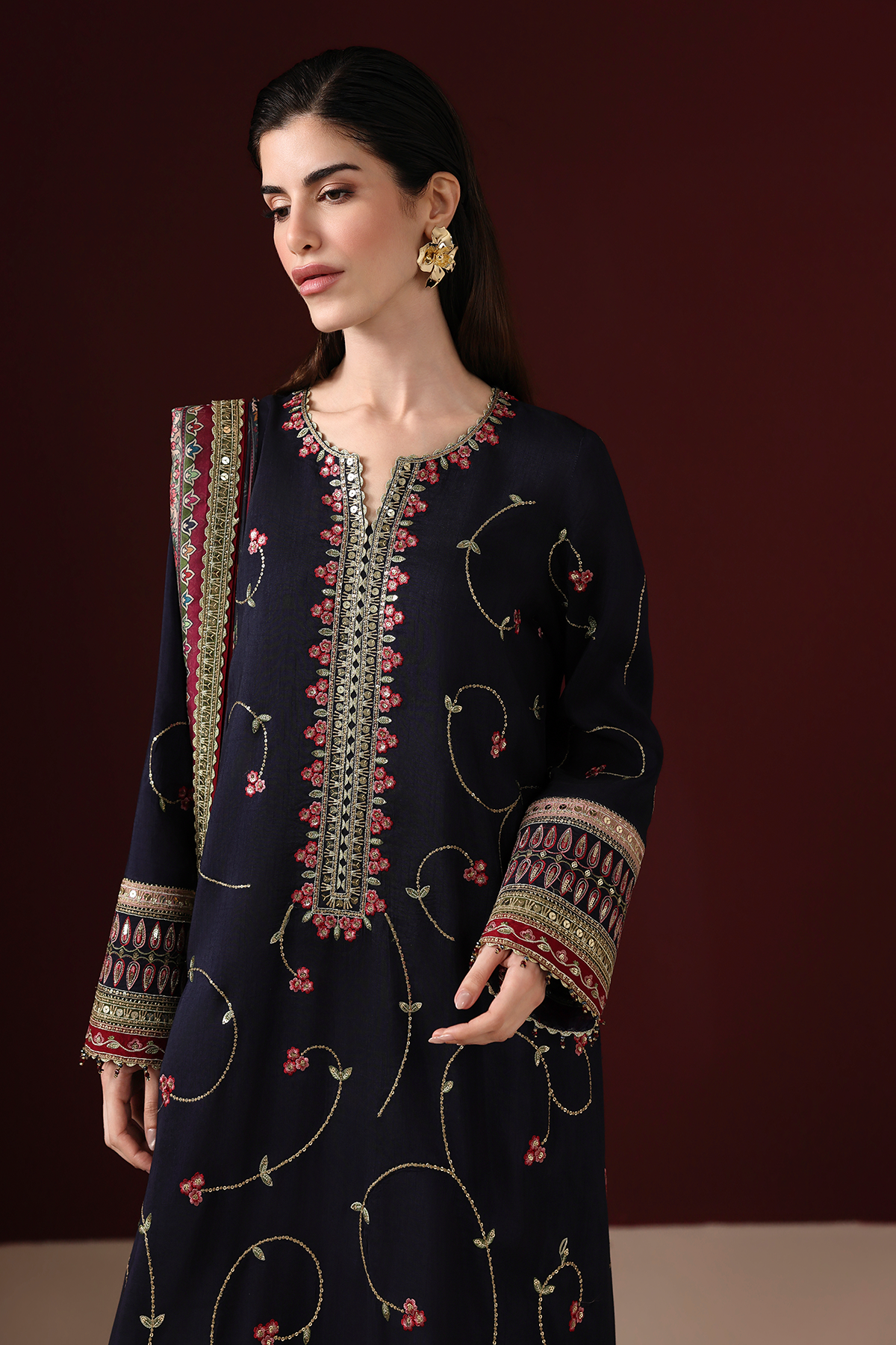 Jazmin EMBROIDERED RAW SILK UR-7087 Mirelle Luxury Formals '26 Pret Pakistani designer outfit look 7
