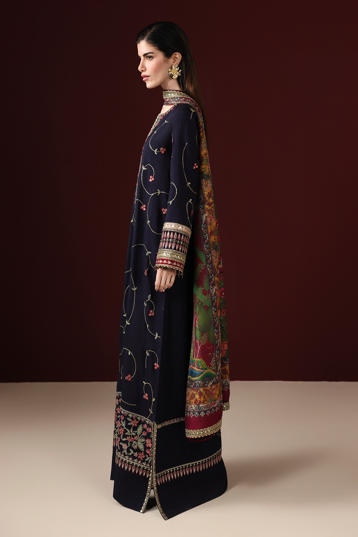 Jazmin EMBROIDERED RAW SILK UR-7087 Mirelle Luxury Formals '26 Pret Pakistani designer outfit look 3