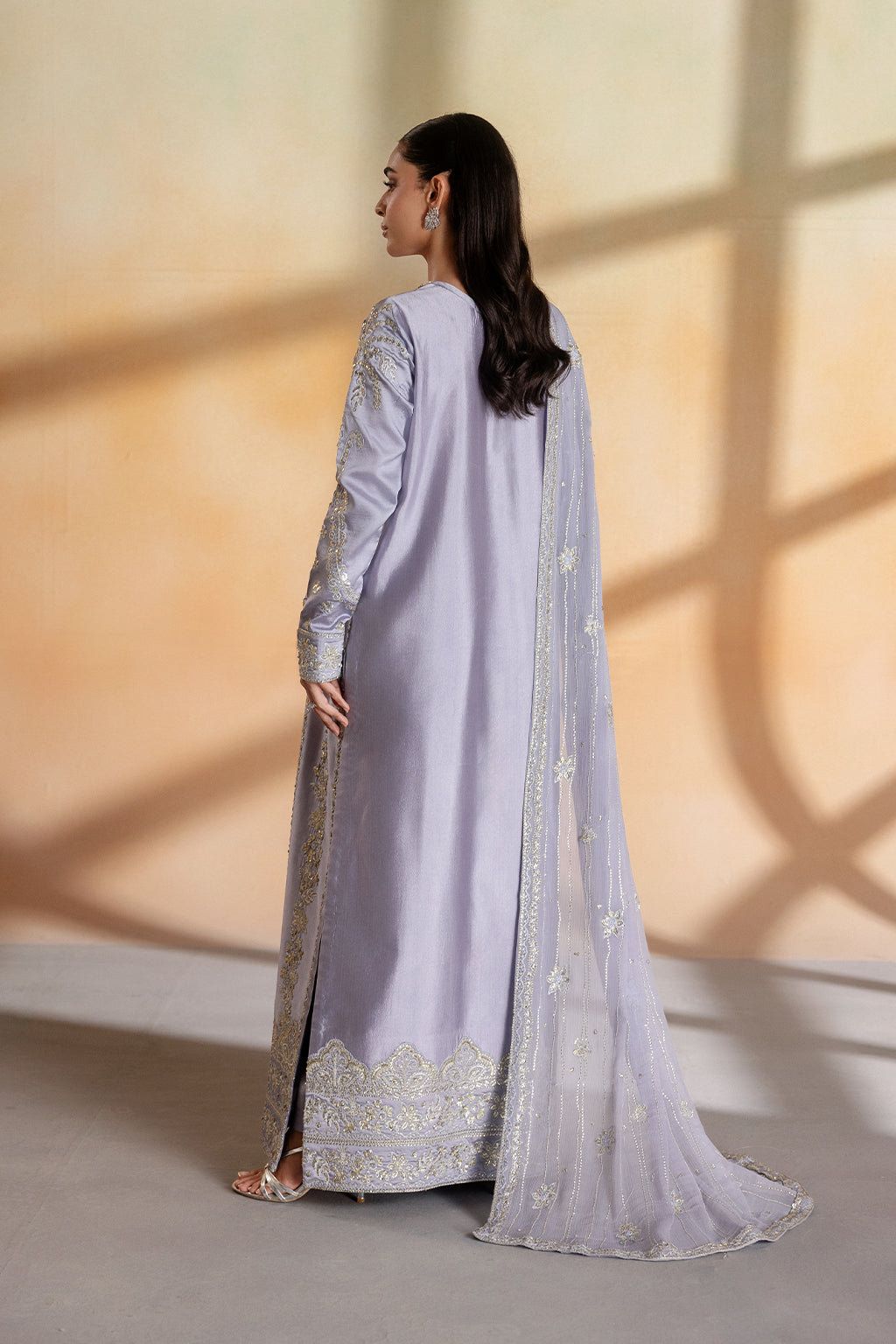 Emaan Adeel MAEVE Elara Sheesha Silk stitched Pakistani designer outfit look 3