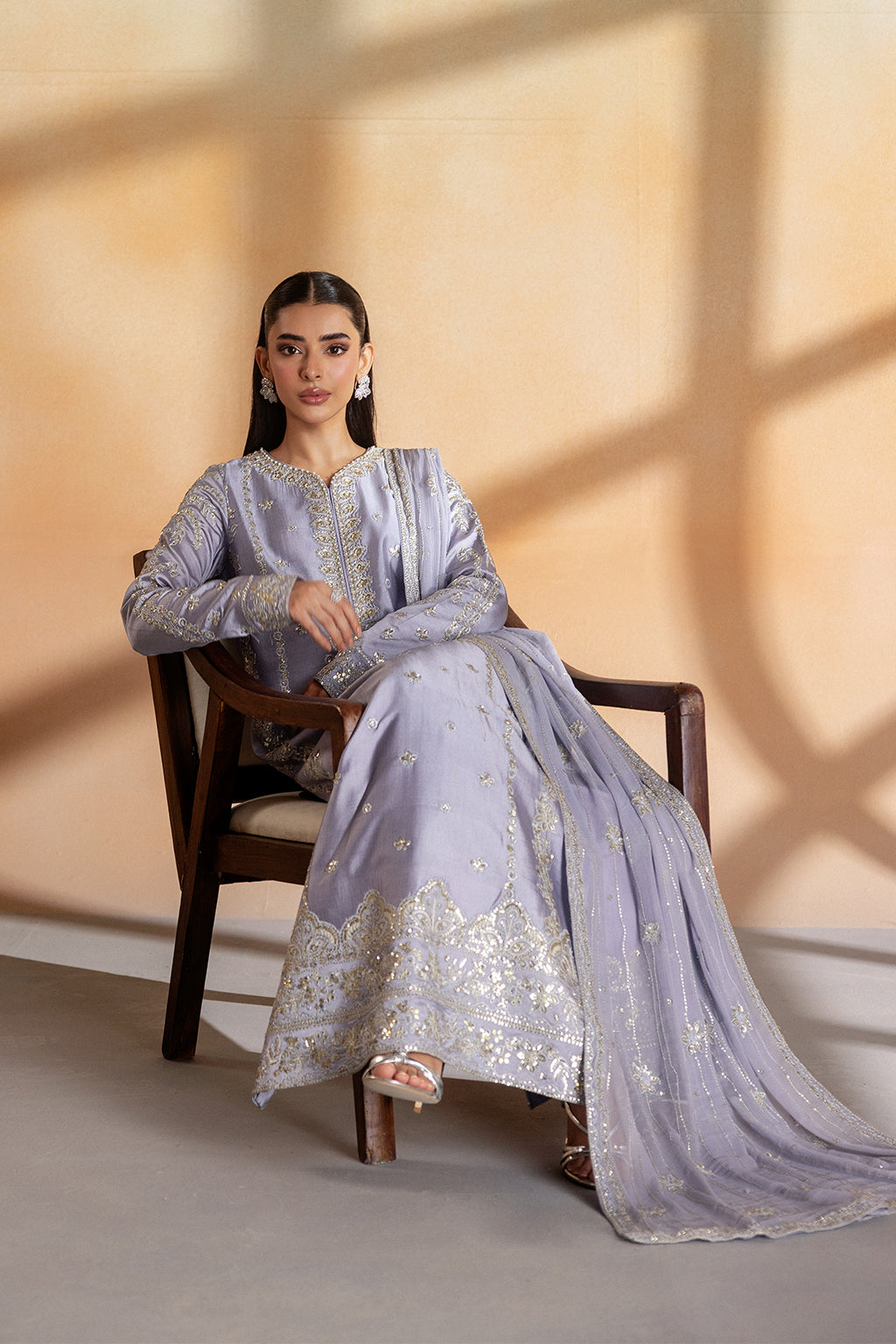 Emaan Adeel MAEVE Elara Sheesha Silk Pakistani designer outfit look 5