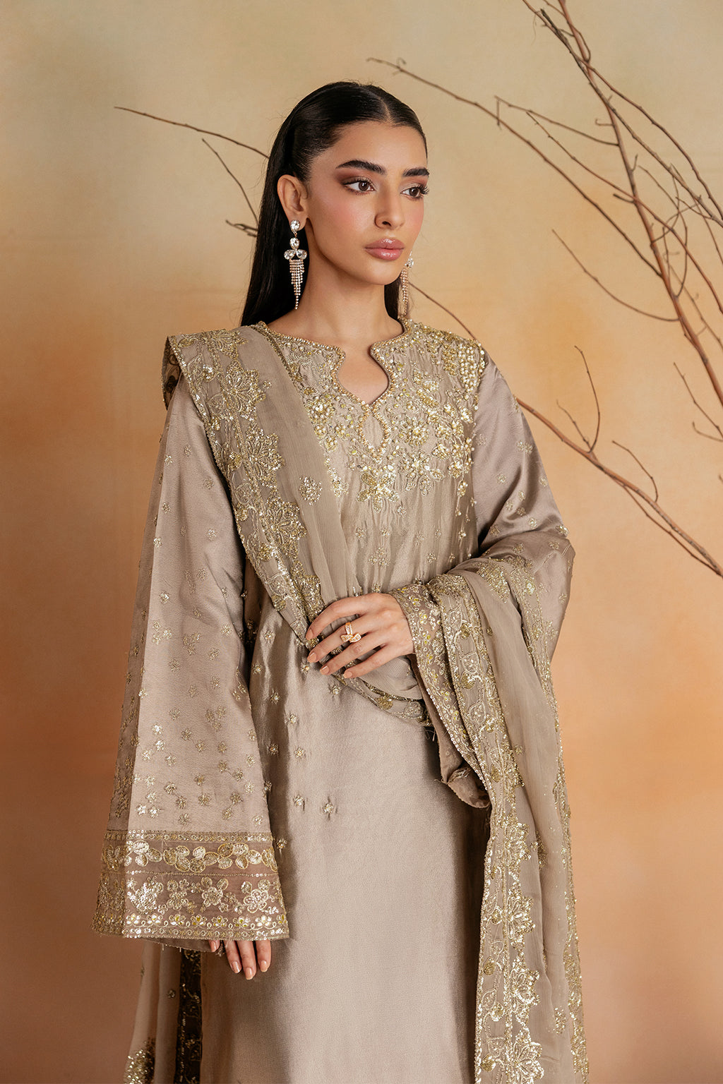 Emaan Adeel ODETTE Elara Sheesha Silk Pakistani designer outfit look 6