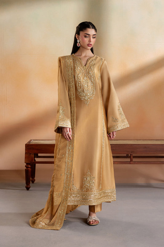 Emaan Adeel BRIELLE Elara Sheesha Silk stitched Pakistani designer outfit look 1
