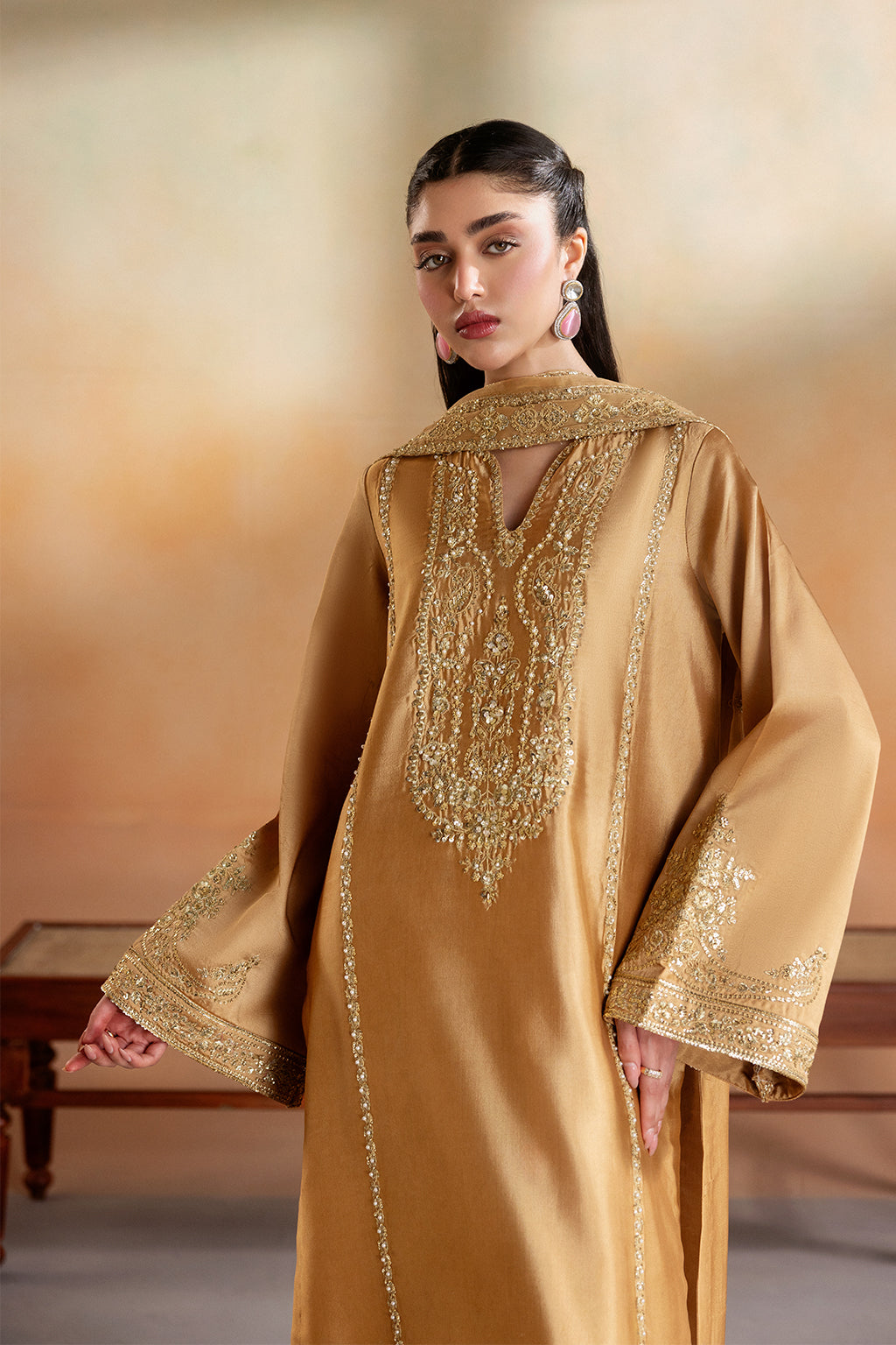 Emaan Adeel BRIELLE Elara Sheesha Silk Pakistani designer outfit look 5