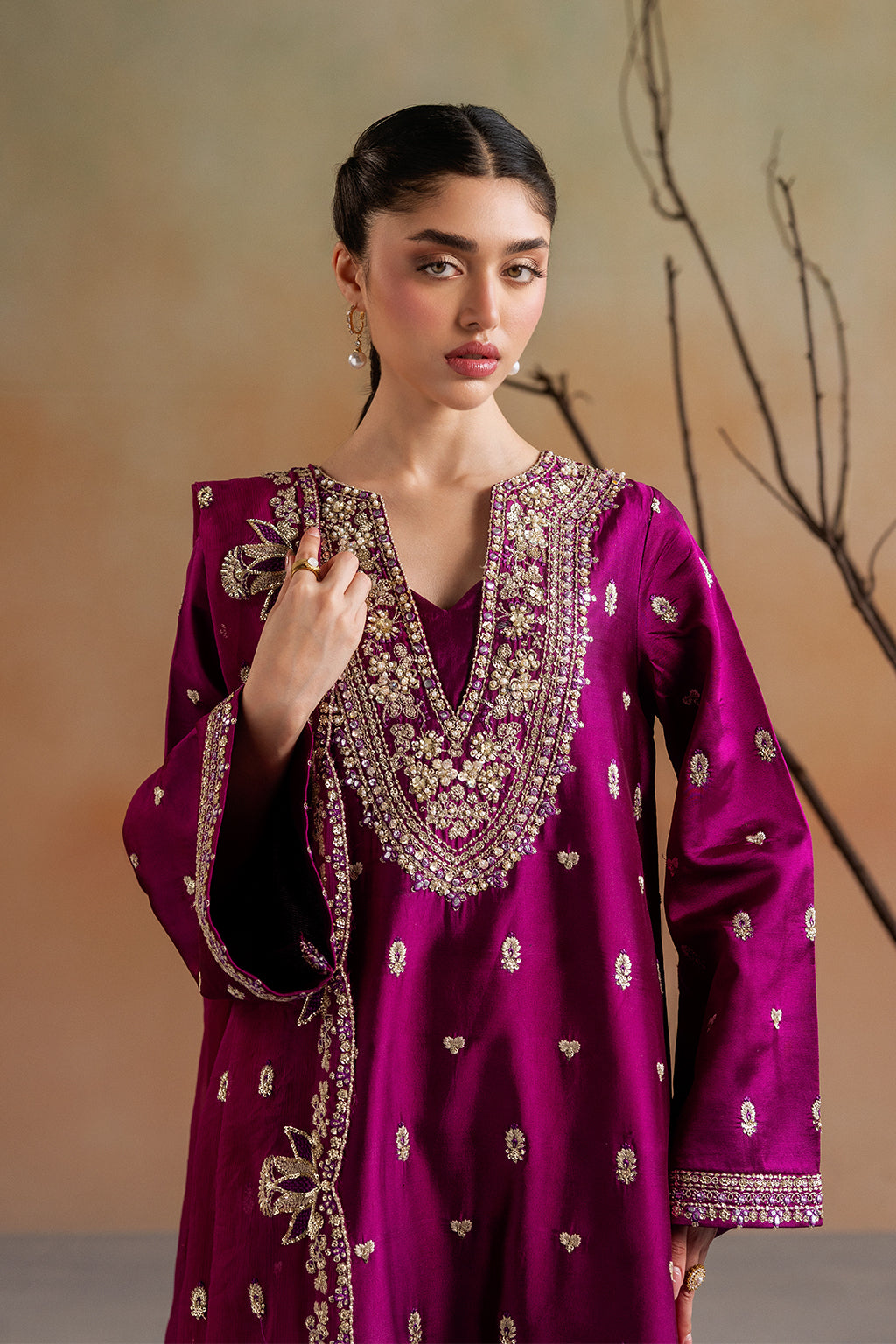 Emaan Adeel FAYE Elara Sheesha Silk Pakistani designer outfit look 6