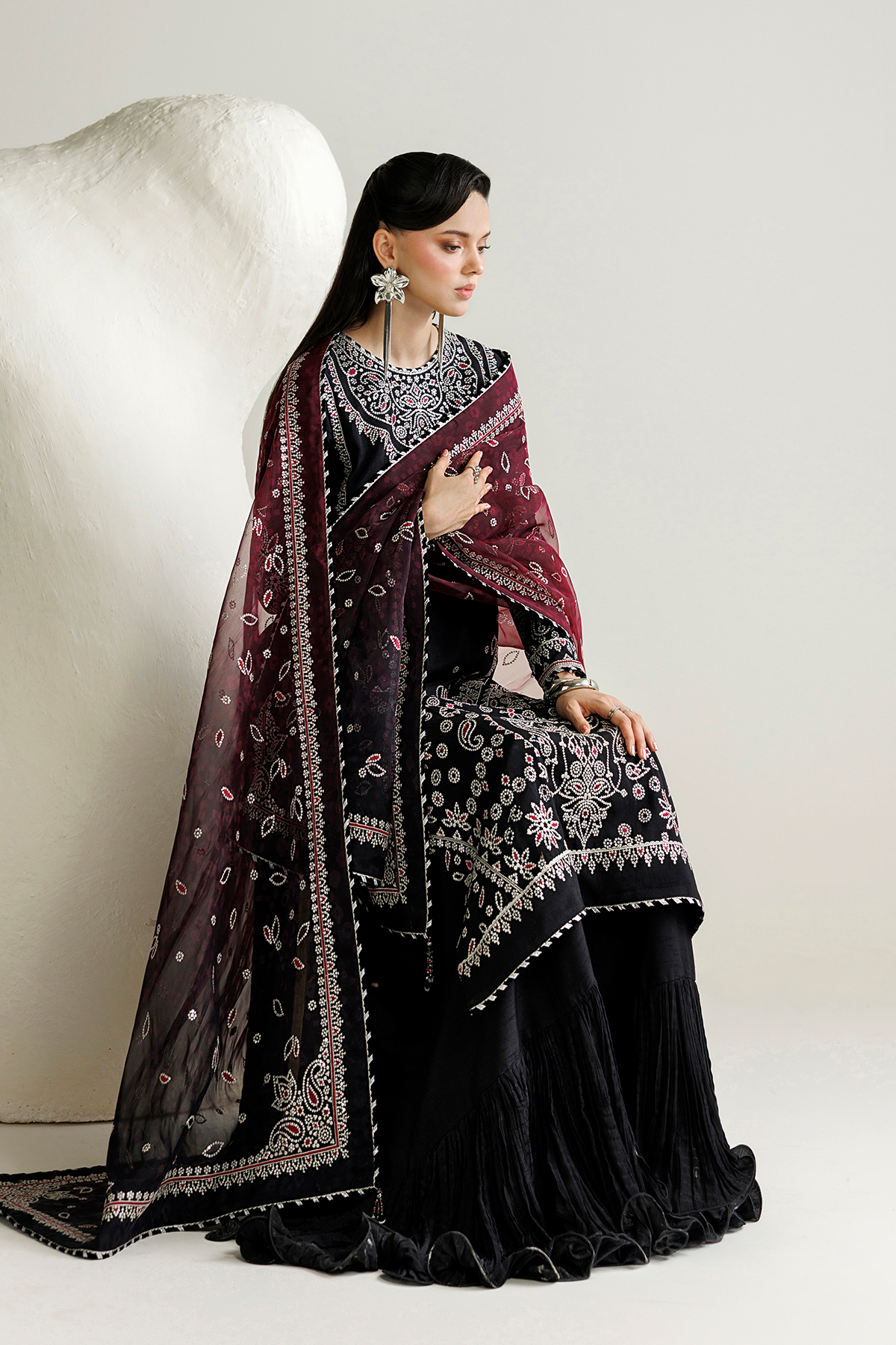 Jazmin EMBROIDERED RAW SILK UR-7091 Mirelle Luxury Formals '26 Pret Pakistani designer outfit look 2
