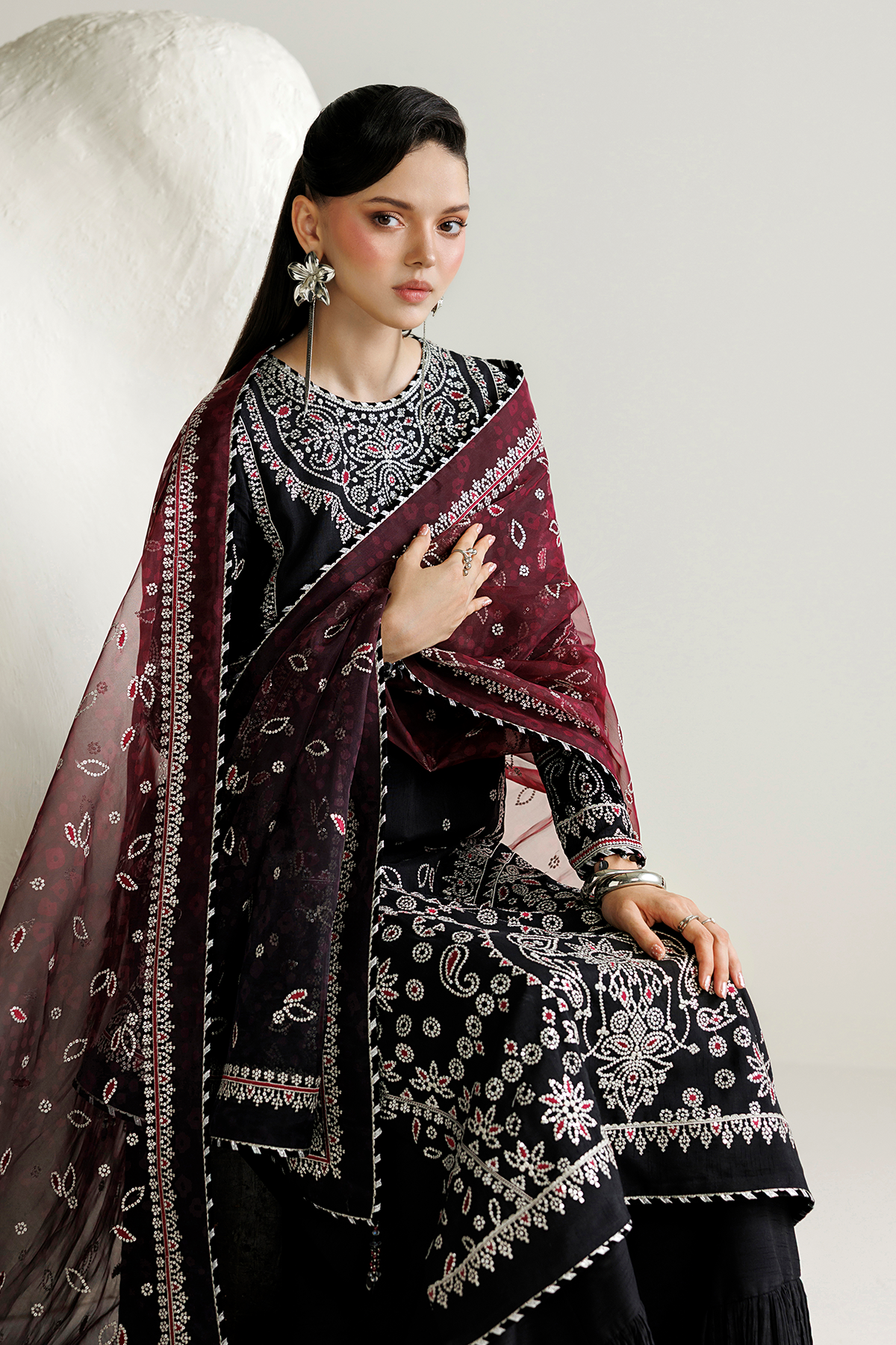 Jazmin EMBROIDERED RAW SILK UR-7091 Mirelle Luxury Formals '26 Pret Pakistani designer outfit look 13
