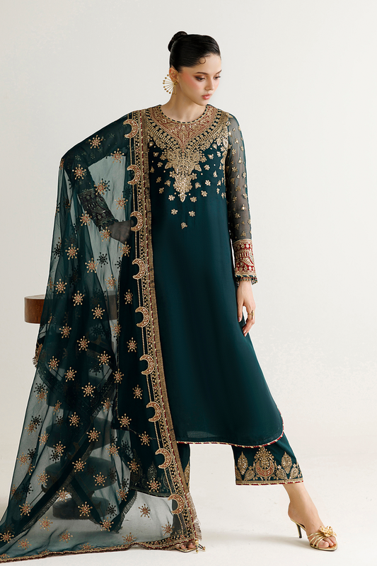 Jazmin EMBROIDERED CHIFFON UC-3139 Mirelle Luxury Formals '26 Pret stitched Pakistani designer outfit look 1