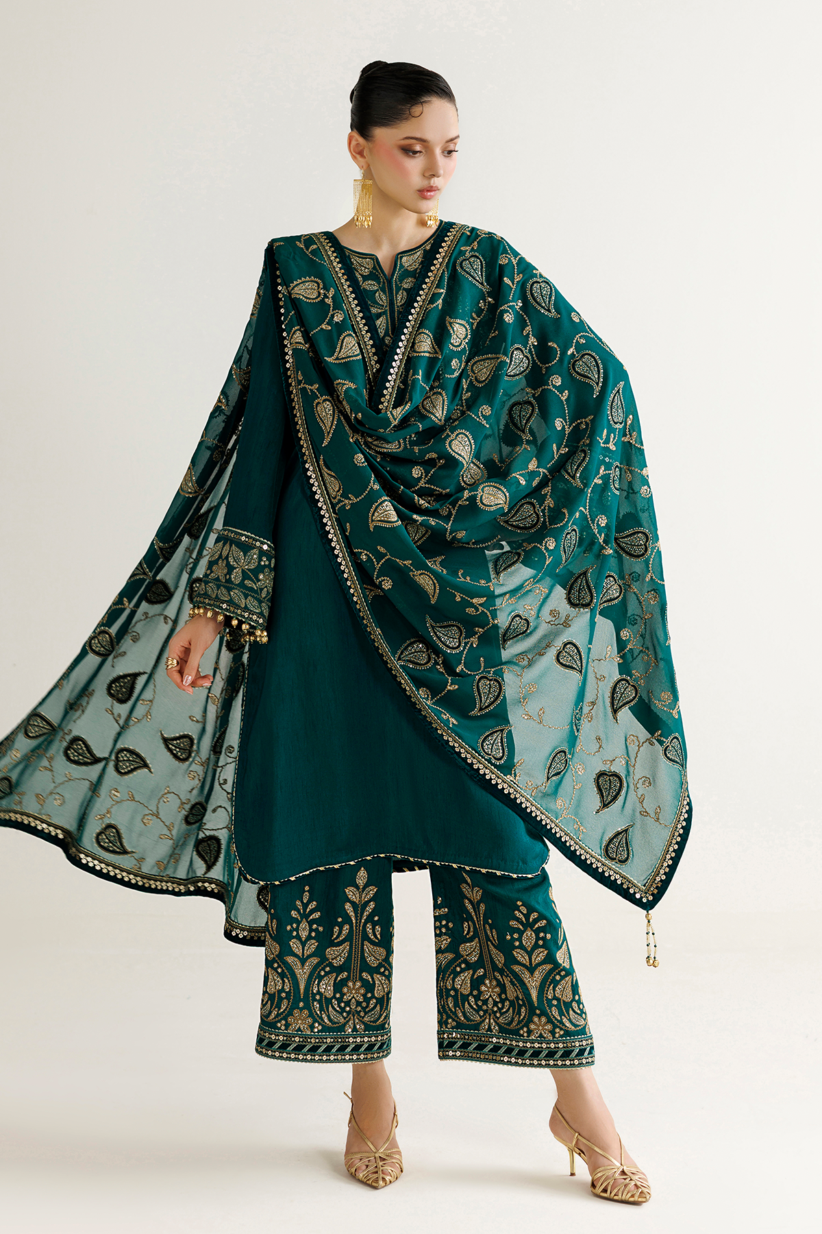 Jazmin EMBROIDERED RAW SILK UR-7092 Mirelle Luxury Formals '26 Pret Pakistani designer outfit look 1