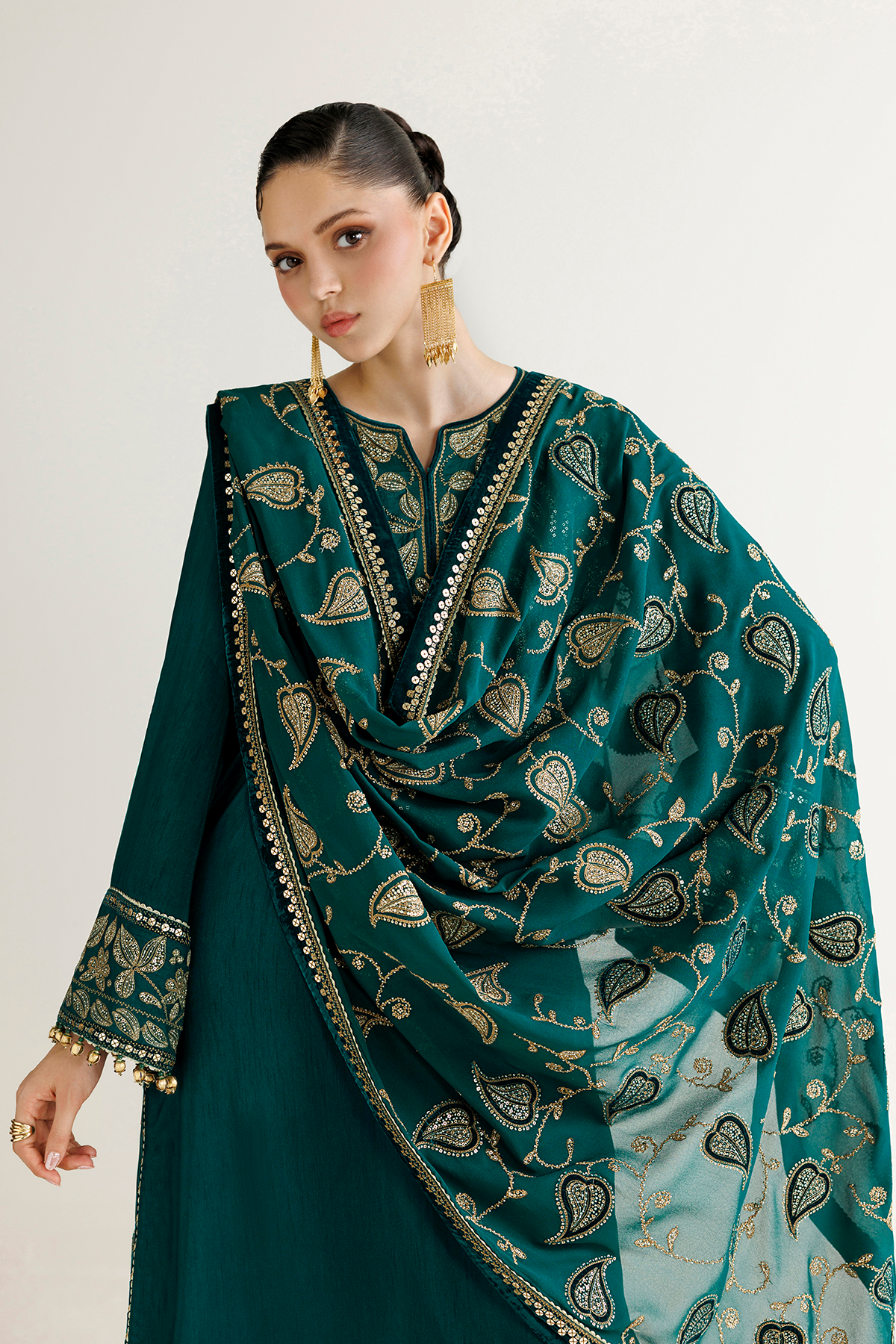 Jazmin EMBROIDERED RAW SILK UR-7092 Mirelle Luxury Formals '26 Pret Pakistani designer outfit look 5