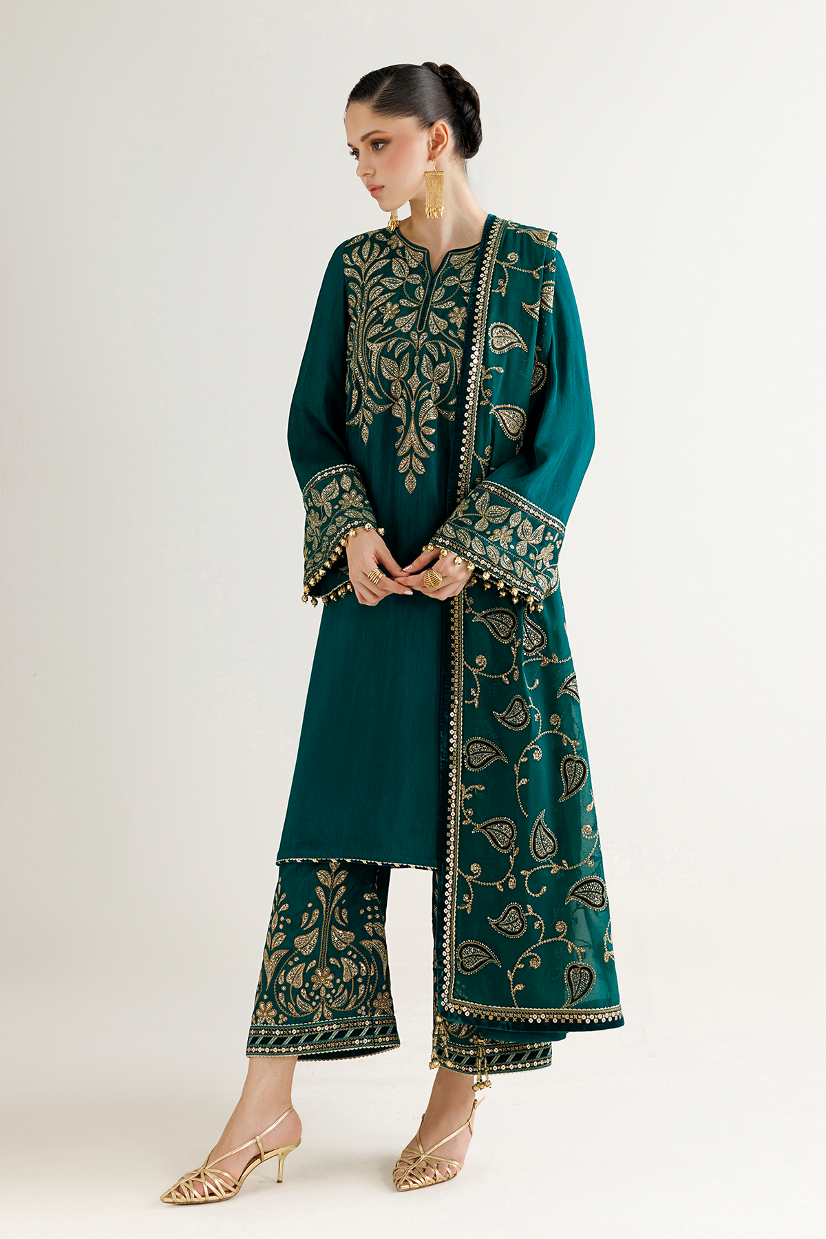Jazmin EMBROIDERED RAW SILK UR-7092 Mirelle Luxury Formals '26 Pret Pakistani designer outfit look 9