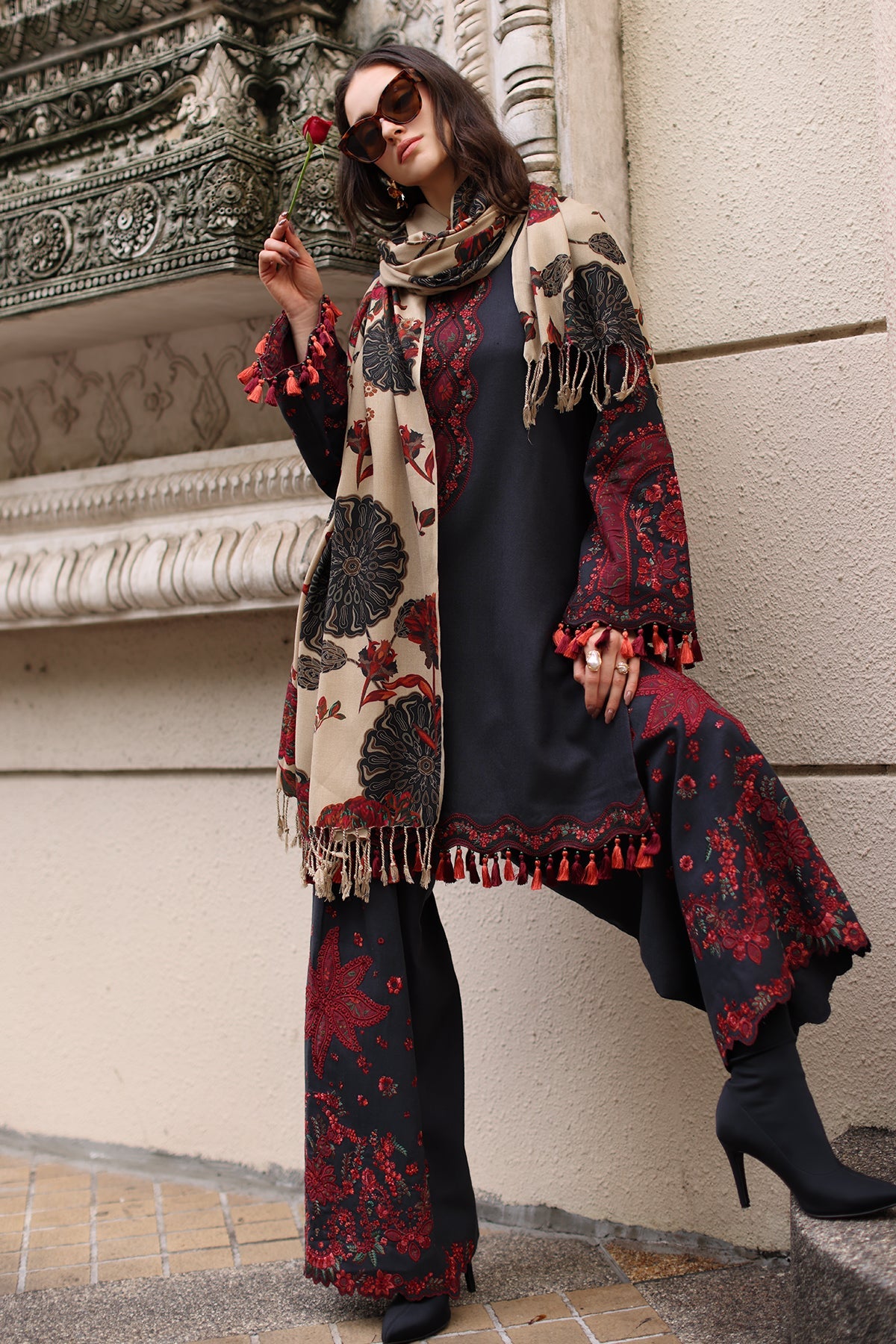Charizma 3-Pc Unstitched Peach Leather Collection Psw6-01 Charizma | Poshima Winter V1 '26 image 7