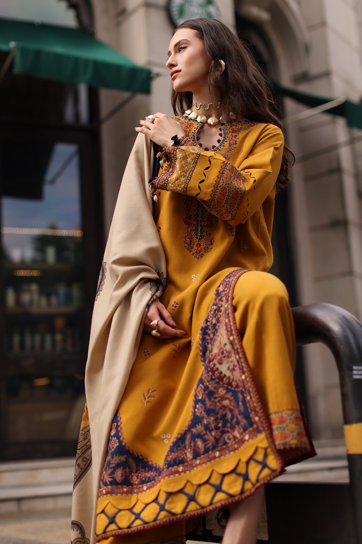 Charizma 3-Pc Unstitched Peach Leather Collection Psw6-04 Charizma | Poshima Winter V1 '26 image 2