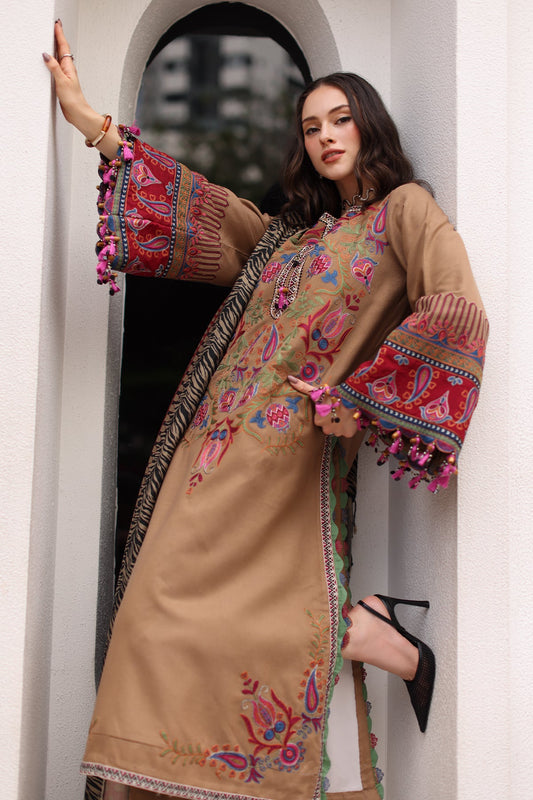 Charizma 3-Pc Unstitched Peach Leather Collection Psw6-09 Charizma | Poshima Winter V1 '26 image 2