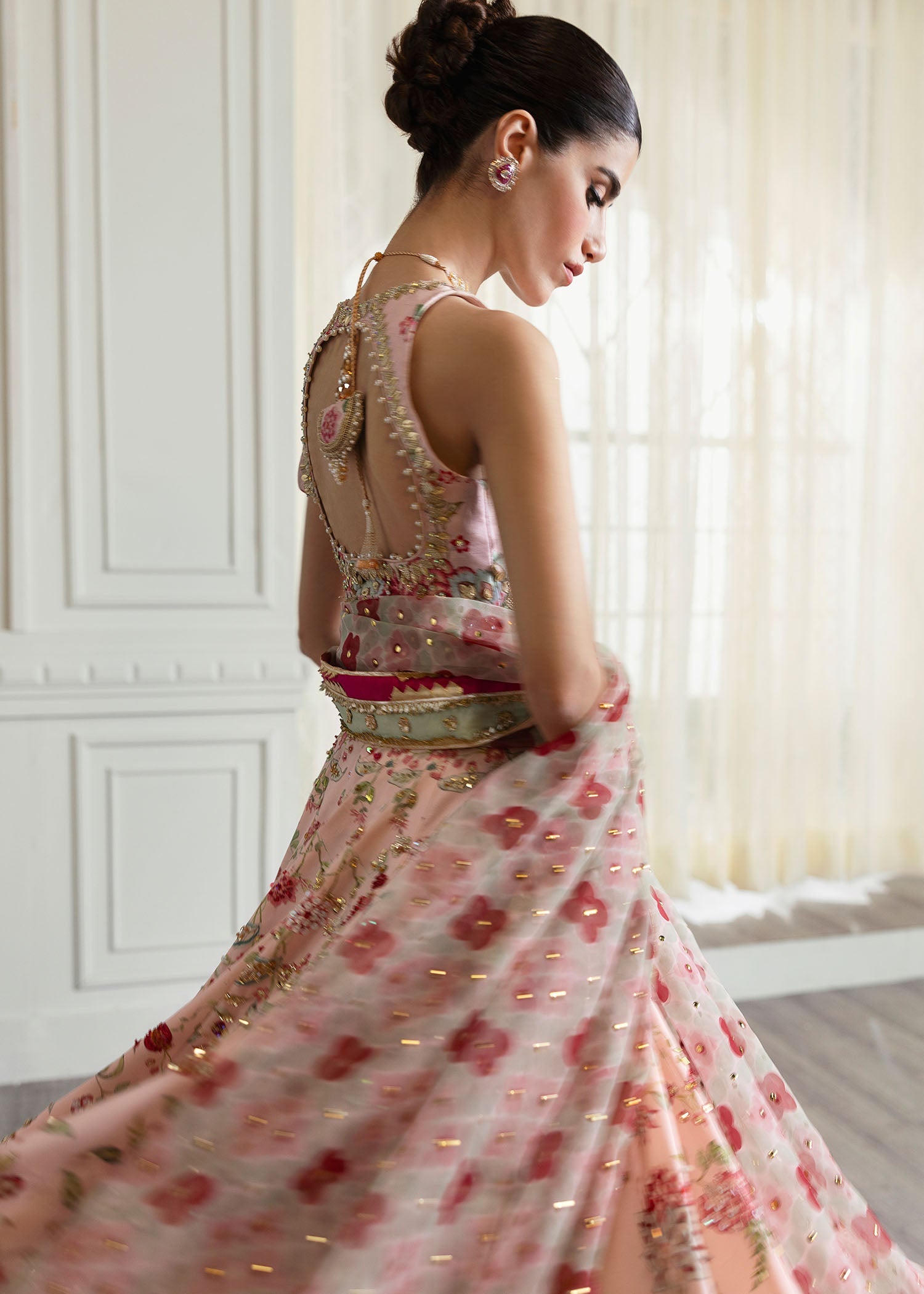 pink chinoiserie dress Vintage Pink Chinoiserie Jacquard Dress