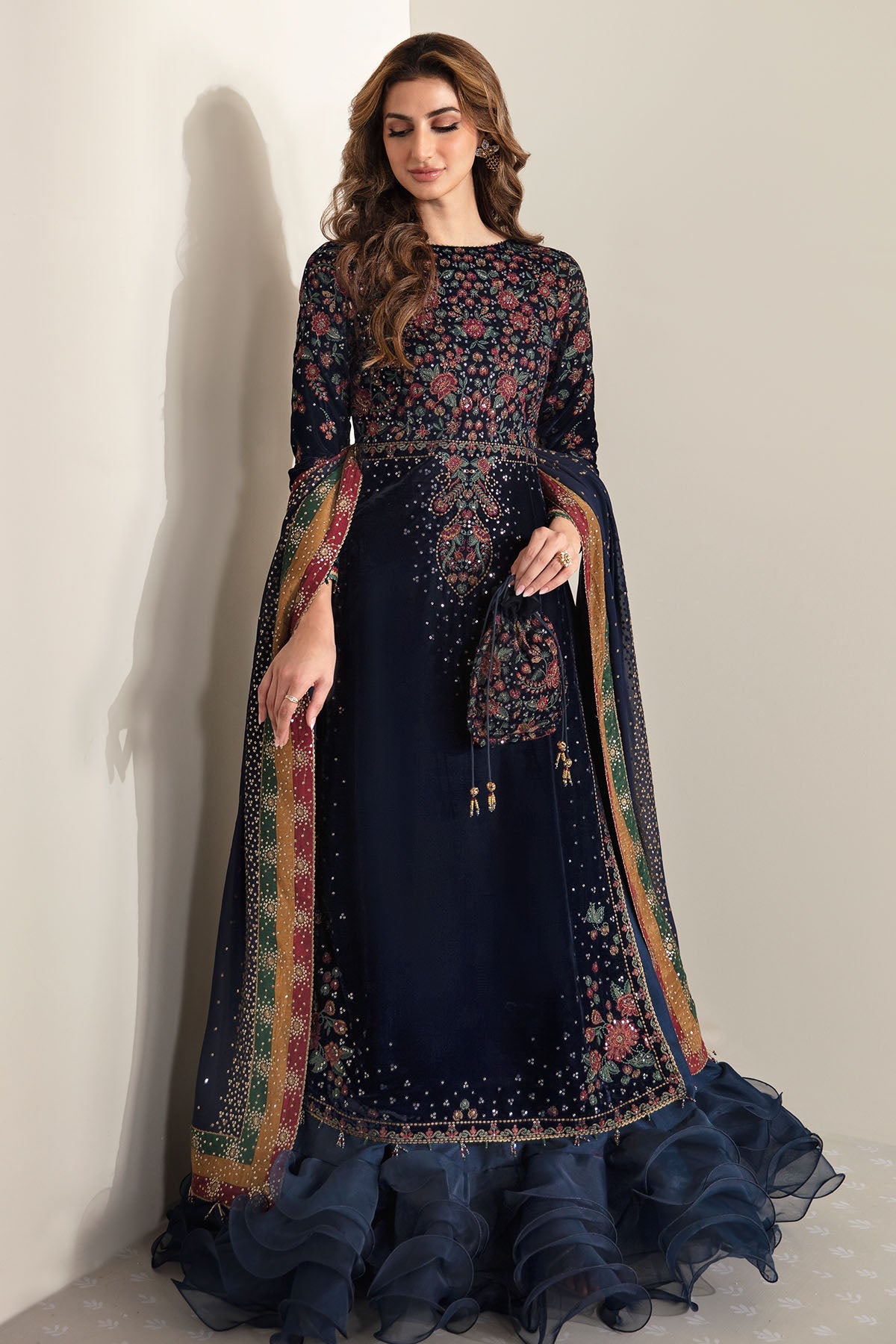 Embroidered Velvet Formal VF-2005